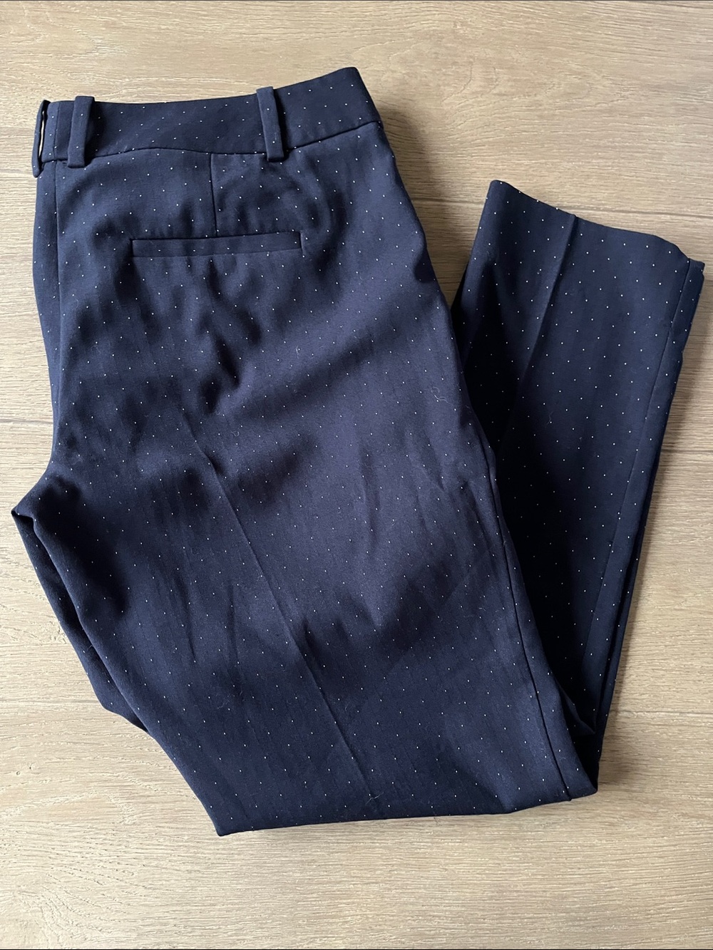 The Limited Navy Blue Polka-dot Dress Pants, Size 4